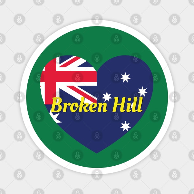 Broken Hill NSW Australia Australian Flag Heart Magnet by DPattonPD